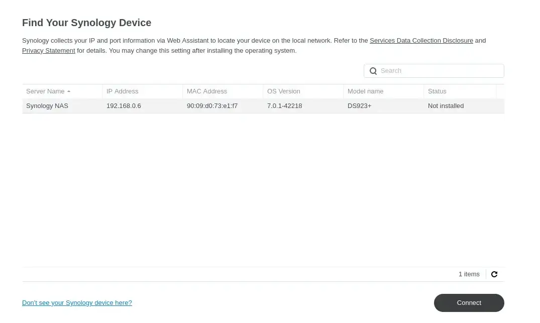 Finds Synology